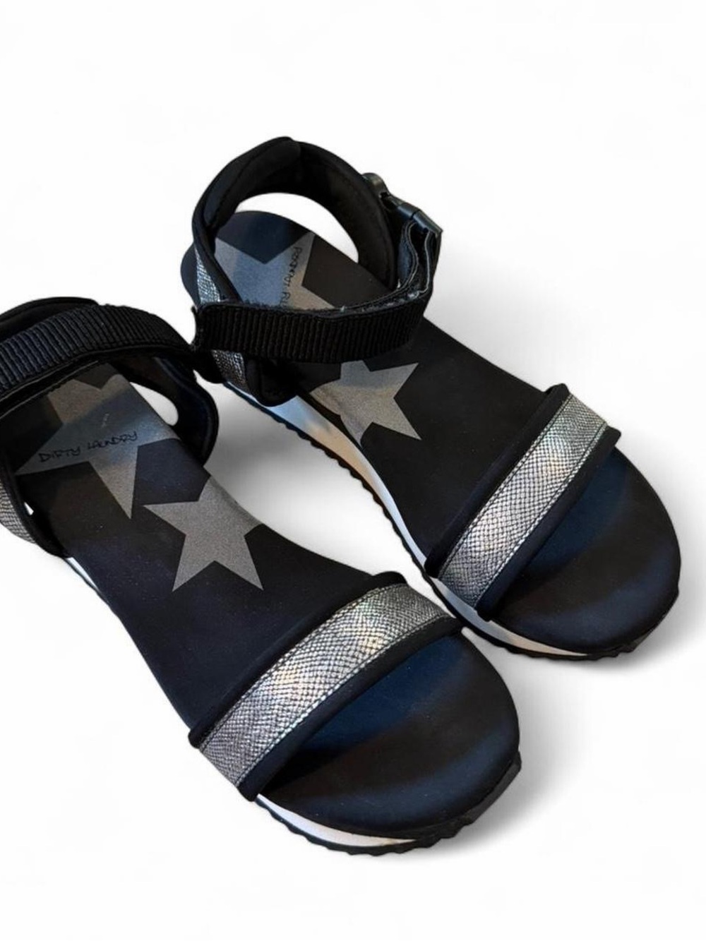 Black Sandals with Silver Accent